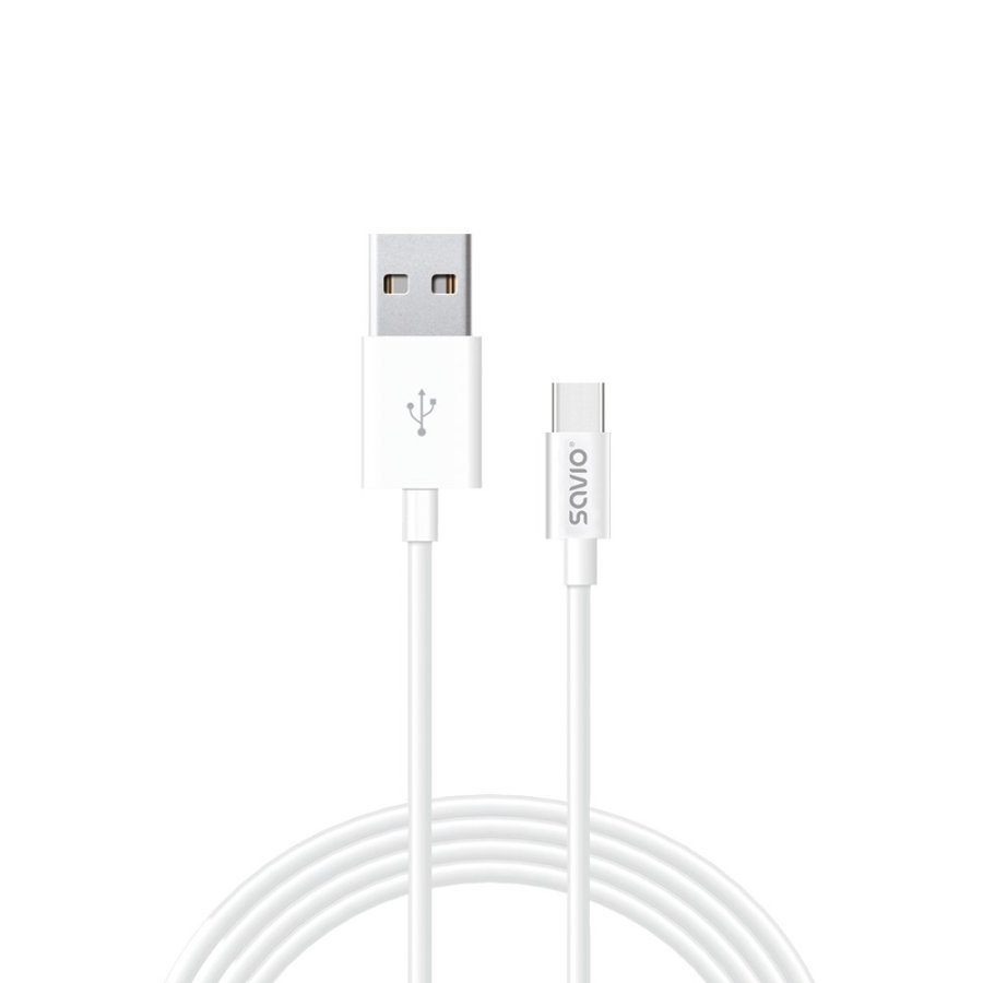 Savio CL-125 USB-kabel USB 2.0 1 m USB A USB C Hvid #1