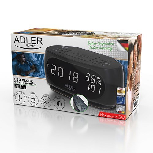 Adler AD 1186 vkkeur Digital alarmur Sort #5