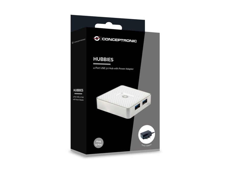 Conceptronic HUBBIES03W interface hub USB 3.2 Gen 1 (3.1 Gen 1) Micro-B 5000 Mbit/s Hvid #3