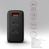 Axagon ACU-DPQ100 oplader til mobil enhed Mobil computer, Mobiltelefon, Netbook, Laptop, Smartphone, SmartWatch, Tablet, Universel Sort Vekselstrm Hurtig opladning Indendrs #5