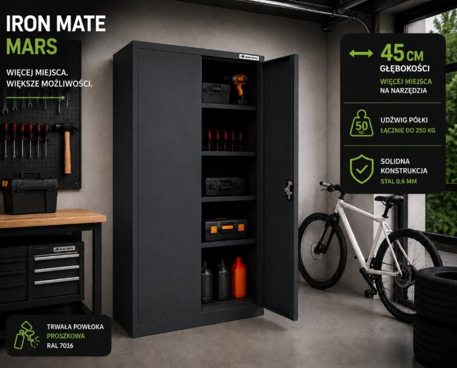 Iron Mate Garageskab Iron Mate Mars 185 x 90 x 45 Antracit Premium #6