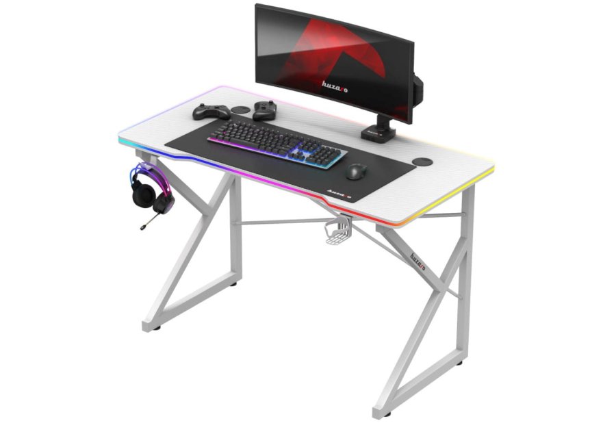 Huzaro Hero 1.7 RGB White - gaming-skrivebord #2