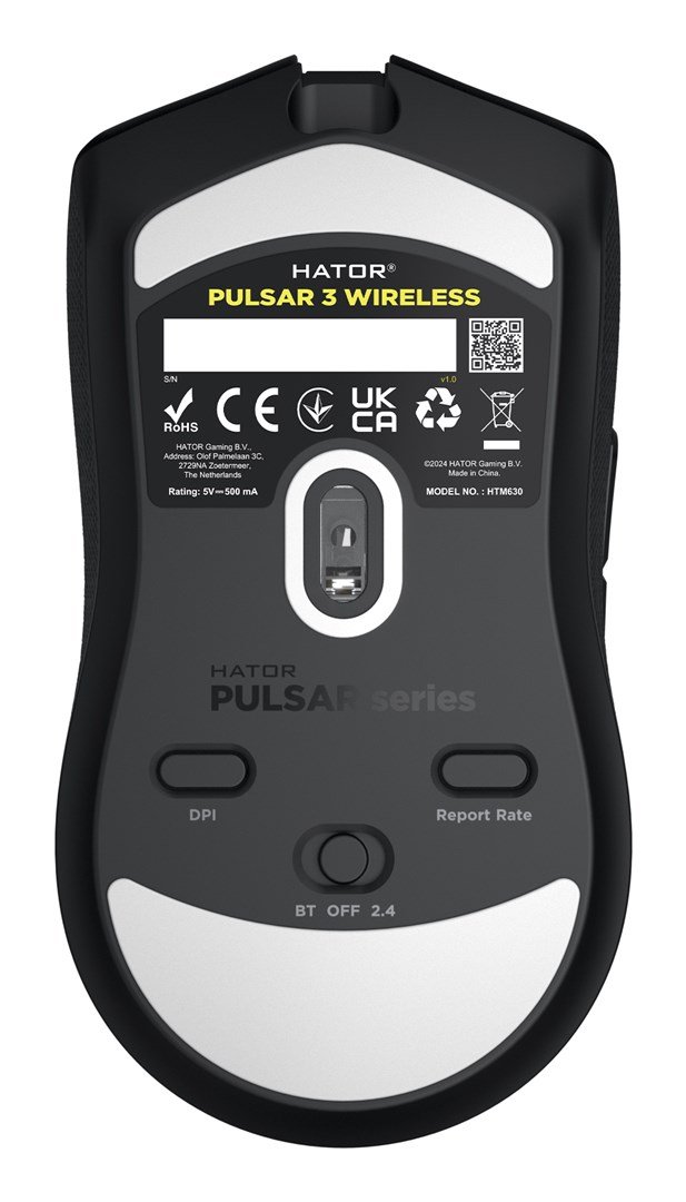 HATOR Pulsar 3 Wireless mus Spil Ambidextrous RF Wireless + Bluetooth + USB Type-C Optisk 12000 dpi #7