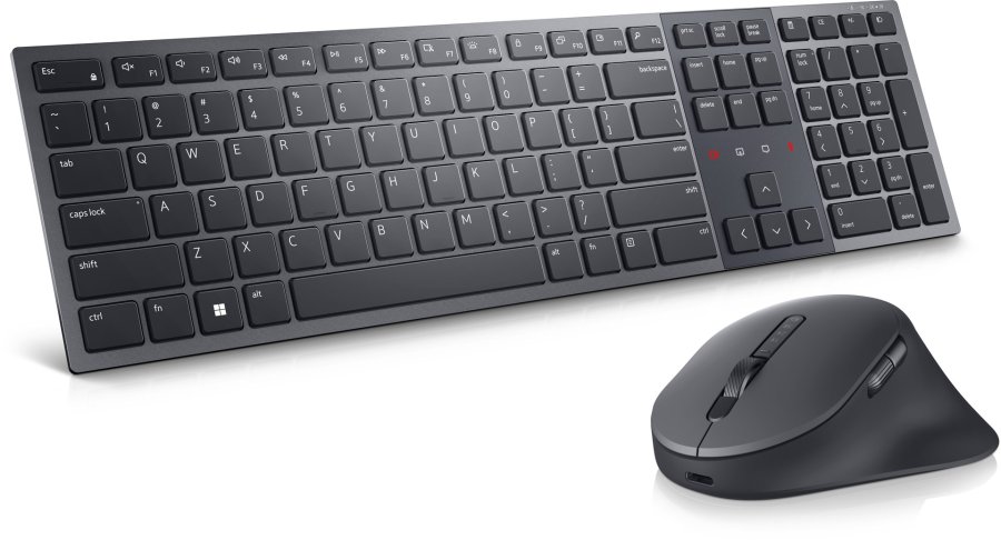 DELL KM900 tastatur Mus inkluderet Kontor RF tr�dl�s + Bluetooth QWERTZ Tysk Grafit #1