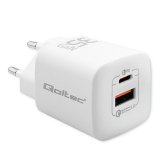 Qoltec 50763 oplader til mobil enhed Laptop, Brbar spillekonsol, Strmbank, Smartphone, SmartWatch, Tablet Hvid Vekselstrm Hurtig opladning Indendrs #1