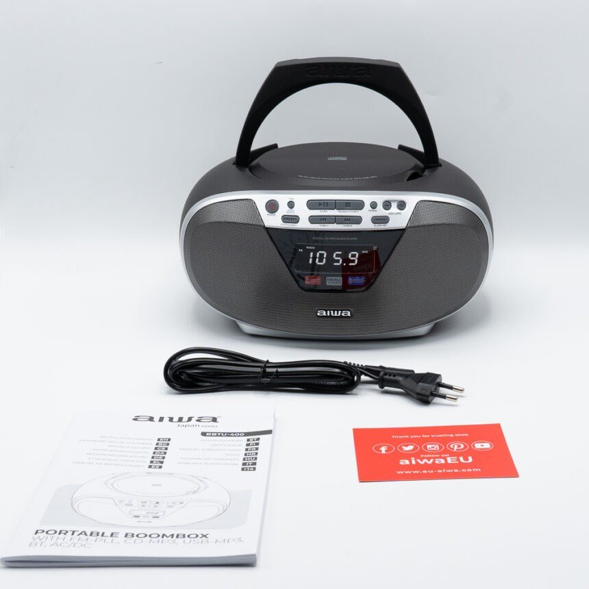 Aiwa BBTU-400SL b�rbar stereosystem Analog & digital 6 W FM S�lv MP3-afspilning #3