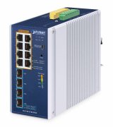 PLANET IP30 Industrial L2/L4 8-Port Administreret L2/L4 Gigabit Ethernet (10/100/1000) Aluminium, Bl� #1