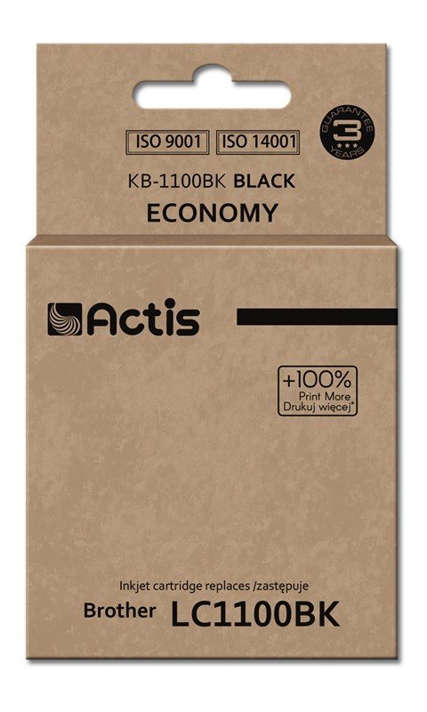 Actis KB-1100Bk Blk (erstatning Brother LC1100BK/980BK; Standard; 28 ml; sort) #1