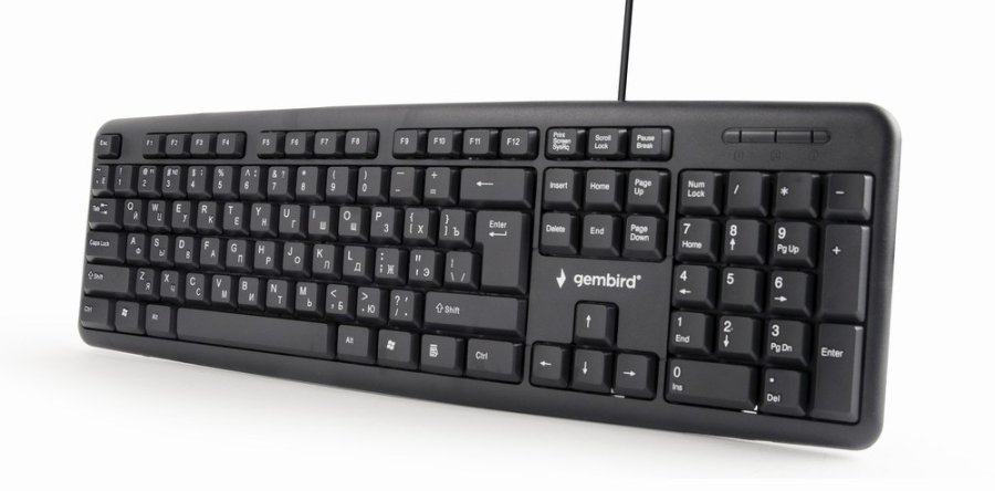 Gembird KB-U-103-RU tastatur Kontor USB QWERTY Engelsk, Russisk Sort #6