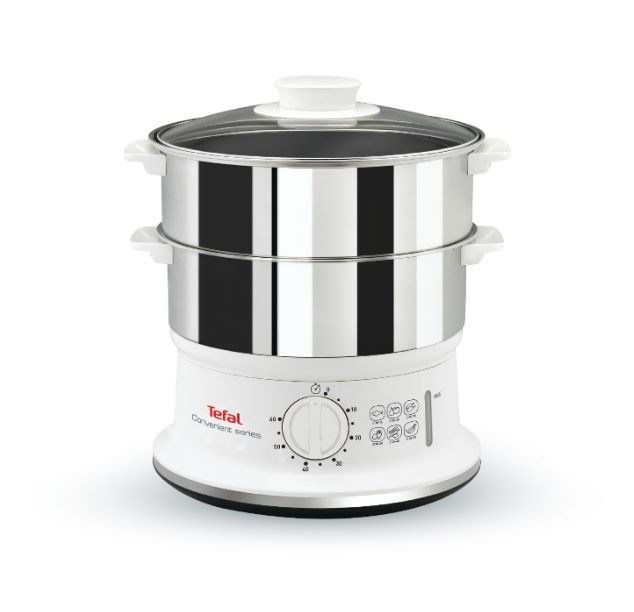Tefal VC1451 dampkoger 2 kurv(e) Fritstende 900 W Hvid, Rustfrit stl #1