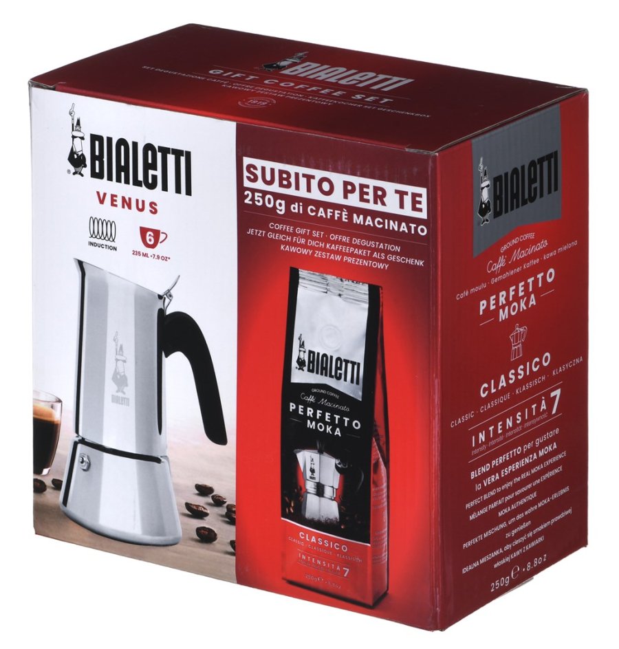 Bialetti New Venus 6tz kaffemaskine + Perfetto Moka Classic kaffe #2