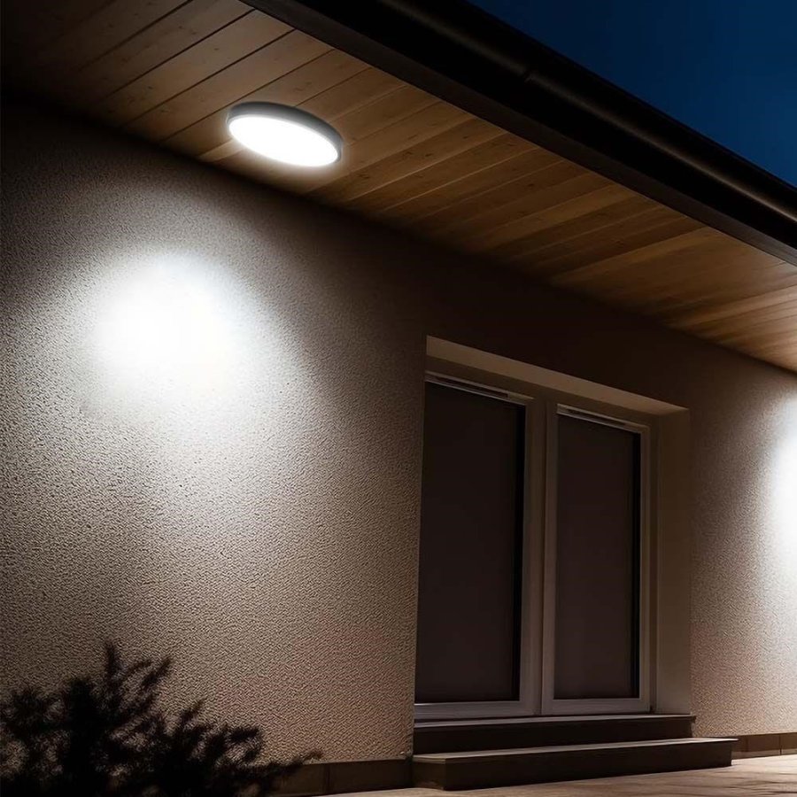 Plafond V-TAC VT-8630B overflademonteret 36W LED IP44 42cm 4000K 3820lm (SKU 76401) Sort #8