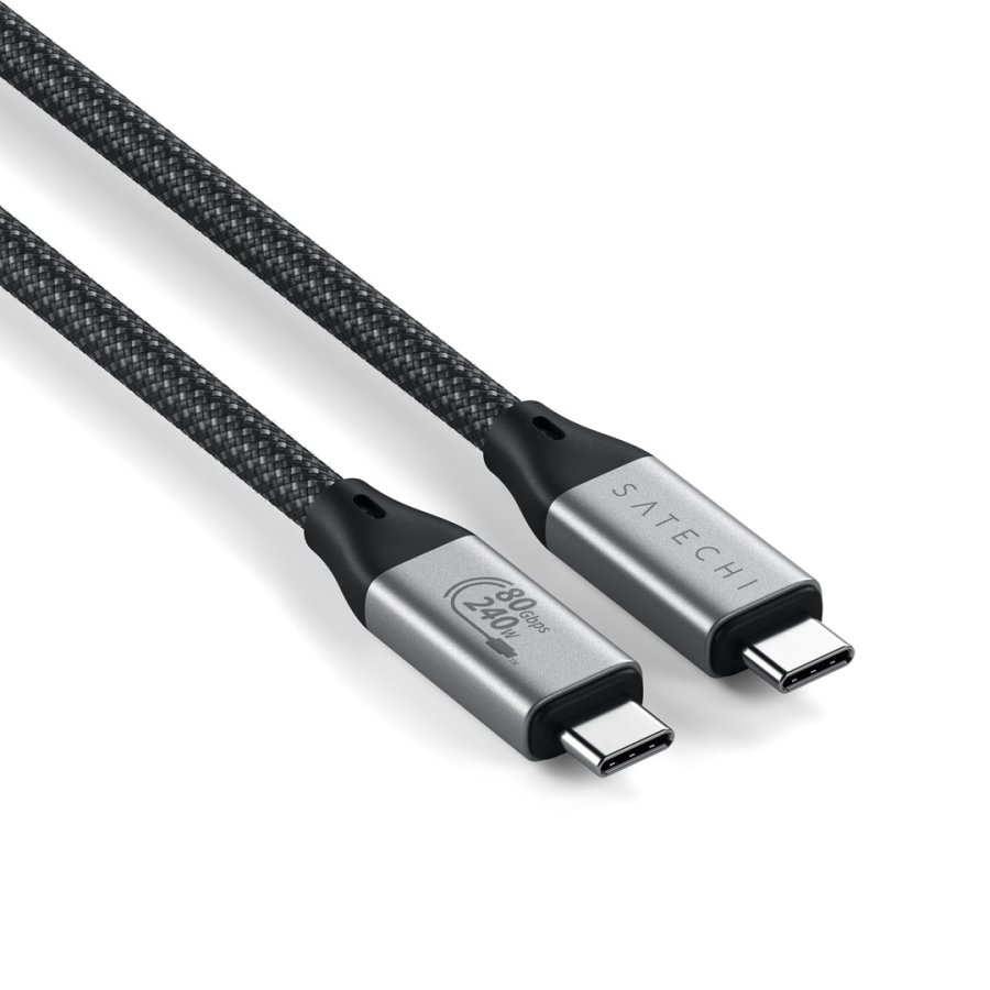 Satechi USB4 V2 Pro Cable USB-kabel USB4 Gen 4x2 1,2 m USB C 120 Gbit/sek. 240 W S�lv, Sort #4