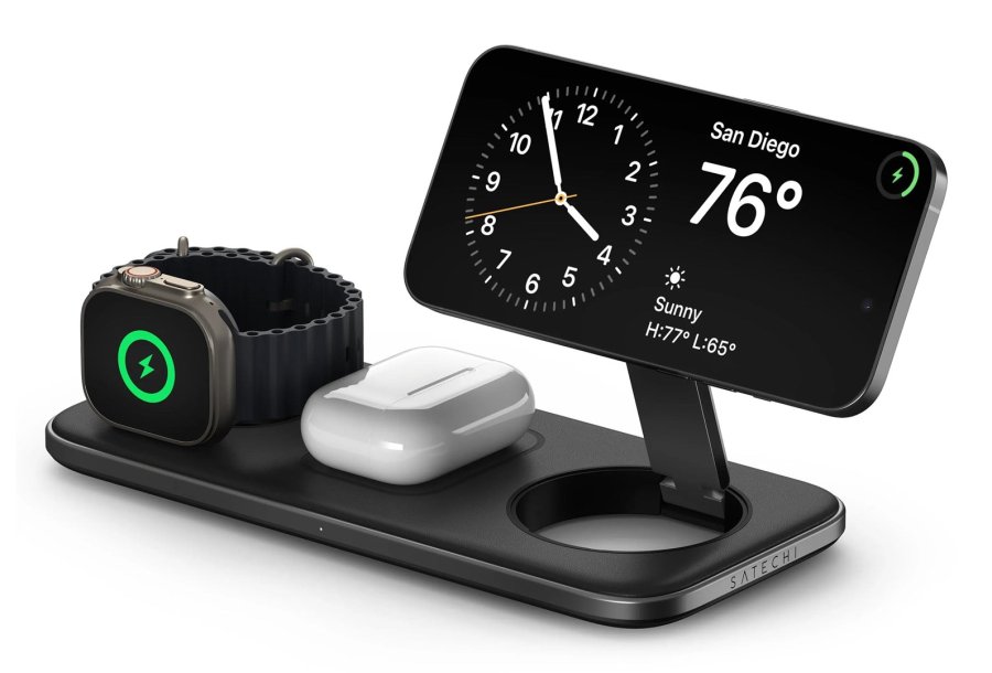Satechi Qi2 Trio SmartWatch, Hovedtelefoner, Smartphone Gr� USB Tr�dl�s opladning Indend�rs #4