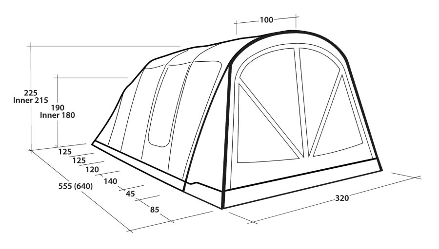 Outwell Florida 5 Air 5 person(er) Gr�n Tunneltelt #2