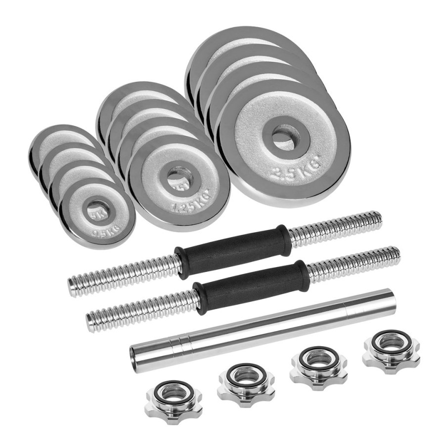 REBEL ACTIVE Krom Justerbare H�ndv�gte i Kuffert 20 kg med V�gtstang #2