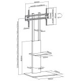 Maclean MC-865 Professional Modern TV Floor Stand with a Shelf for 37