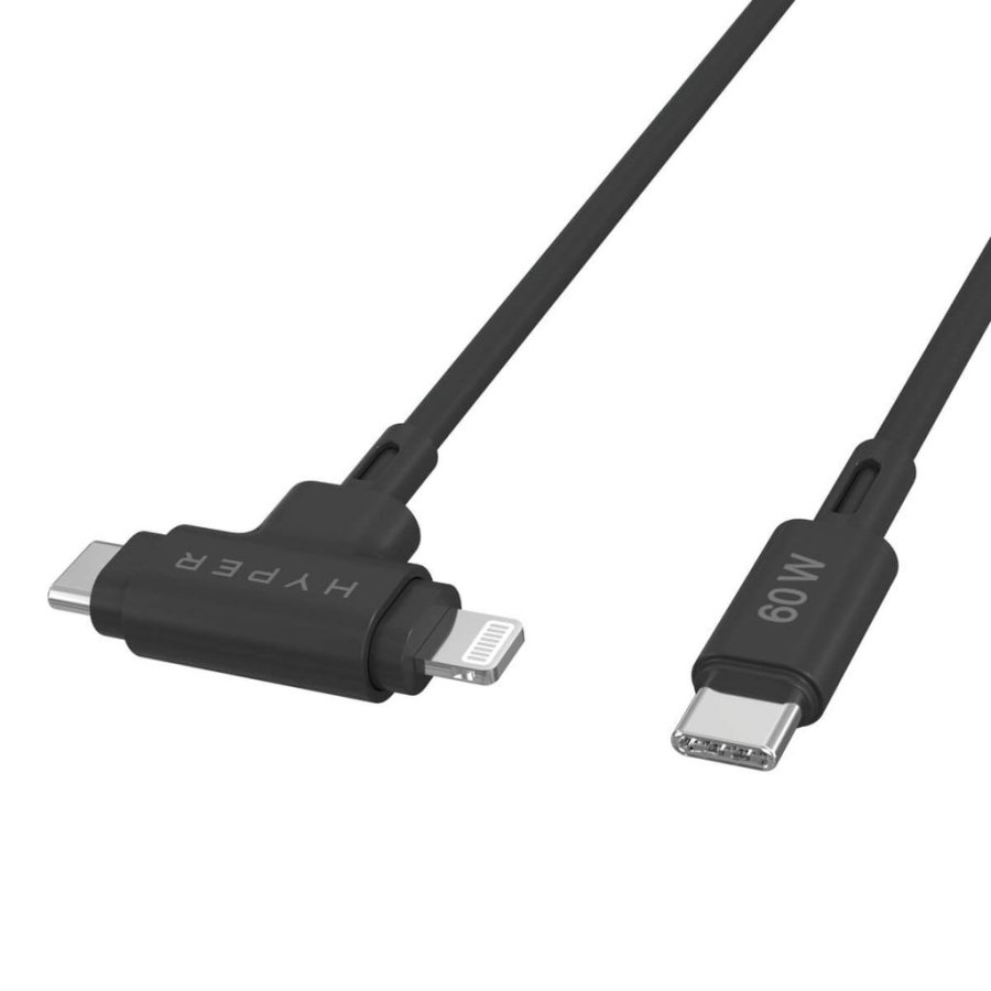 HYPER HyperJuice USB-kabel USB 2.0 1,5 m USB C USB C/Lightning Sort #6