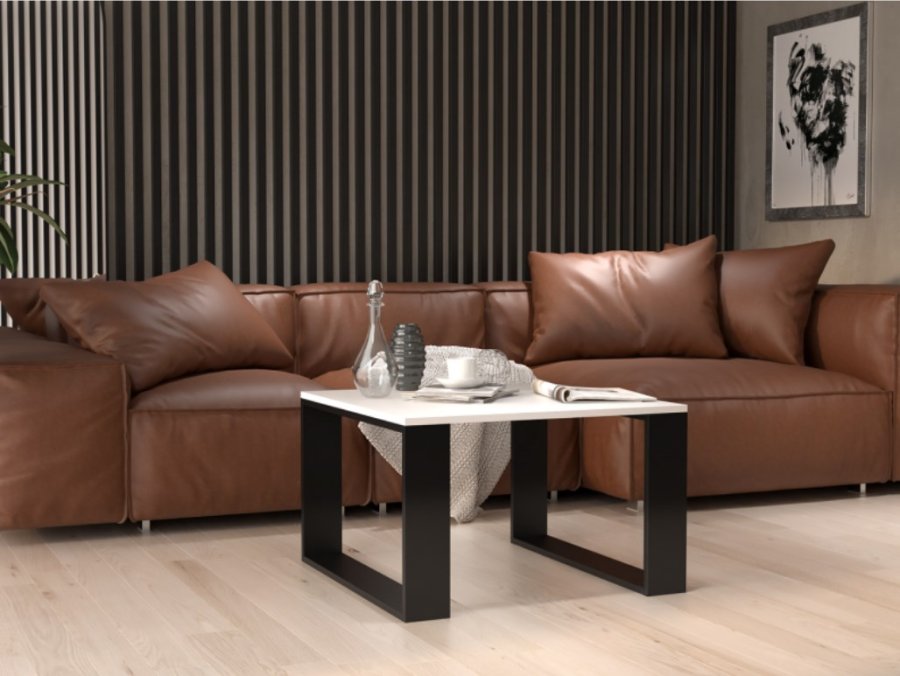 MODERN MINI bord 67x67x40 cm Hvid/Sort #4