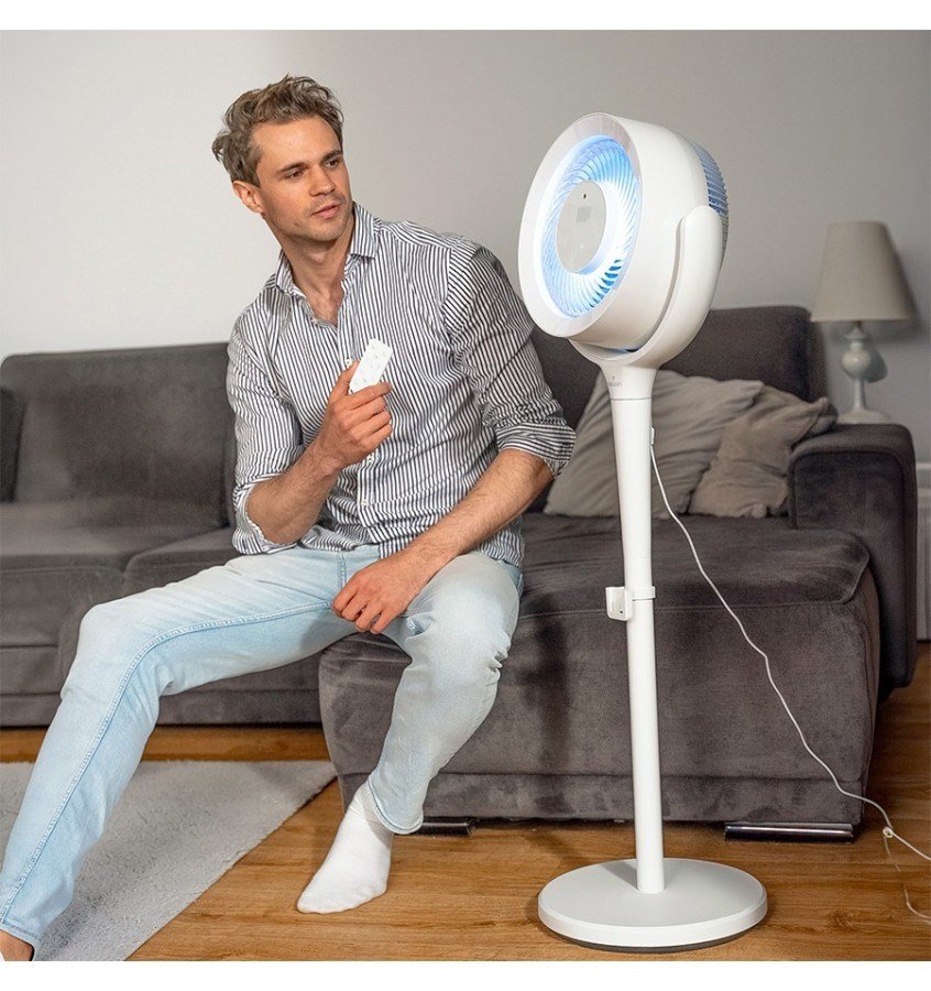 Gestusstyret ventilator MPM HL-WP-03, 12-trins luftstr�msregulering, digitalt LED-display, fjernbetjening, effekt 24 W, hvid #8