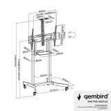 Gembird Stojak pod tv z regulacj wysokoci mobilny 55-100 cali #7
