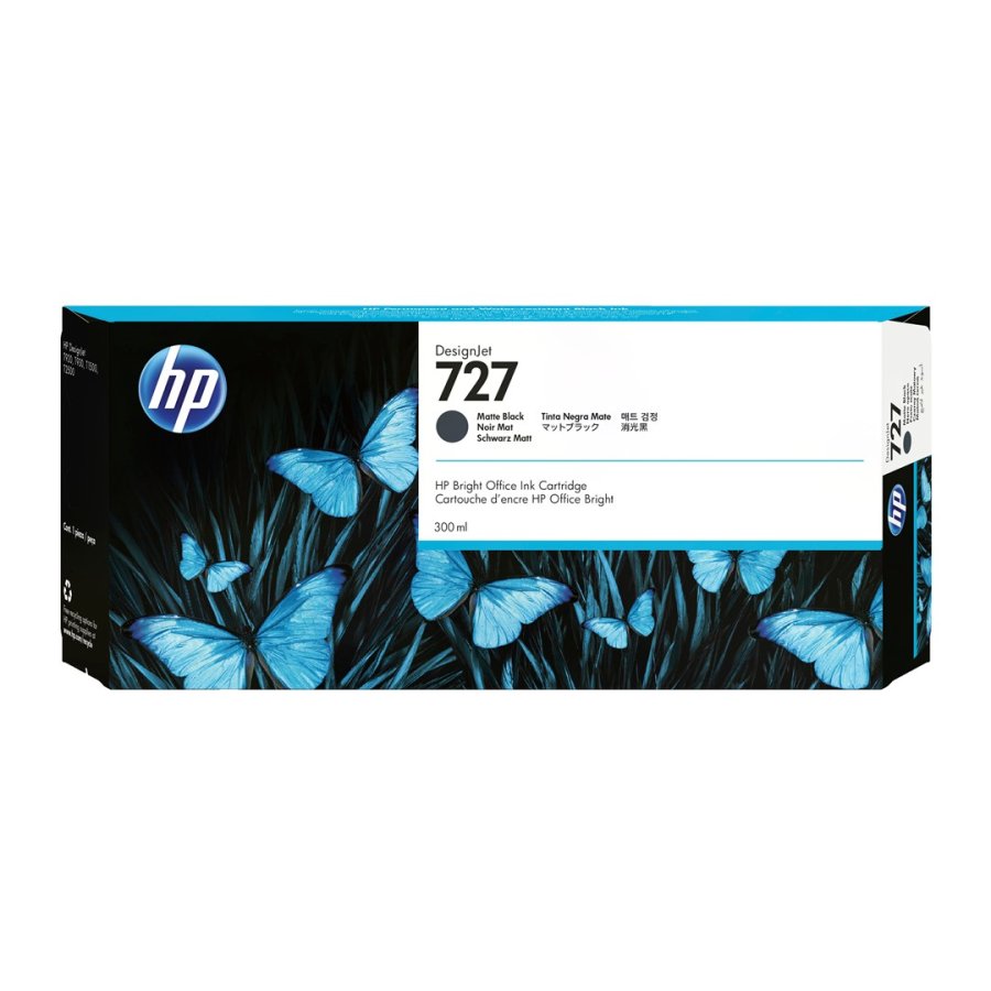 HP 727 DesignJet-blkpatron med 300 ml, mat sort #1