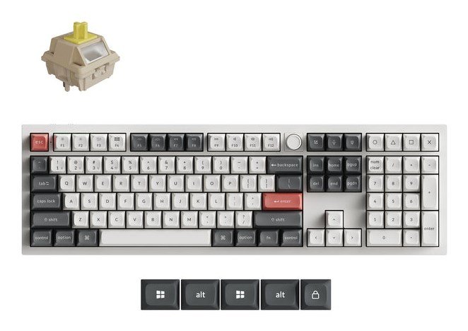Keychron Q6 Ultra 8K tastatur Universel USB + RF Wireless + Bluetooth Hvid #1