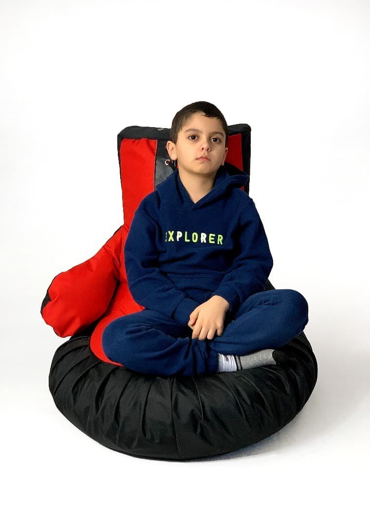 Puf GO GIFT Sort Rd Oxford Boksehandsker 130 x 90 cm #4