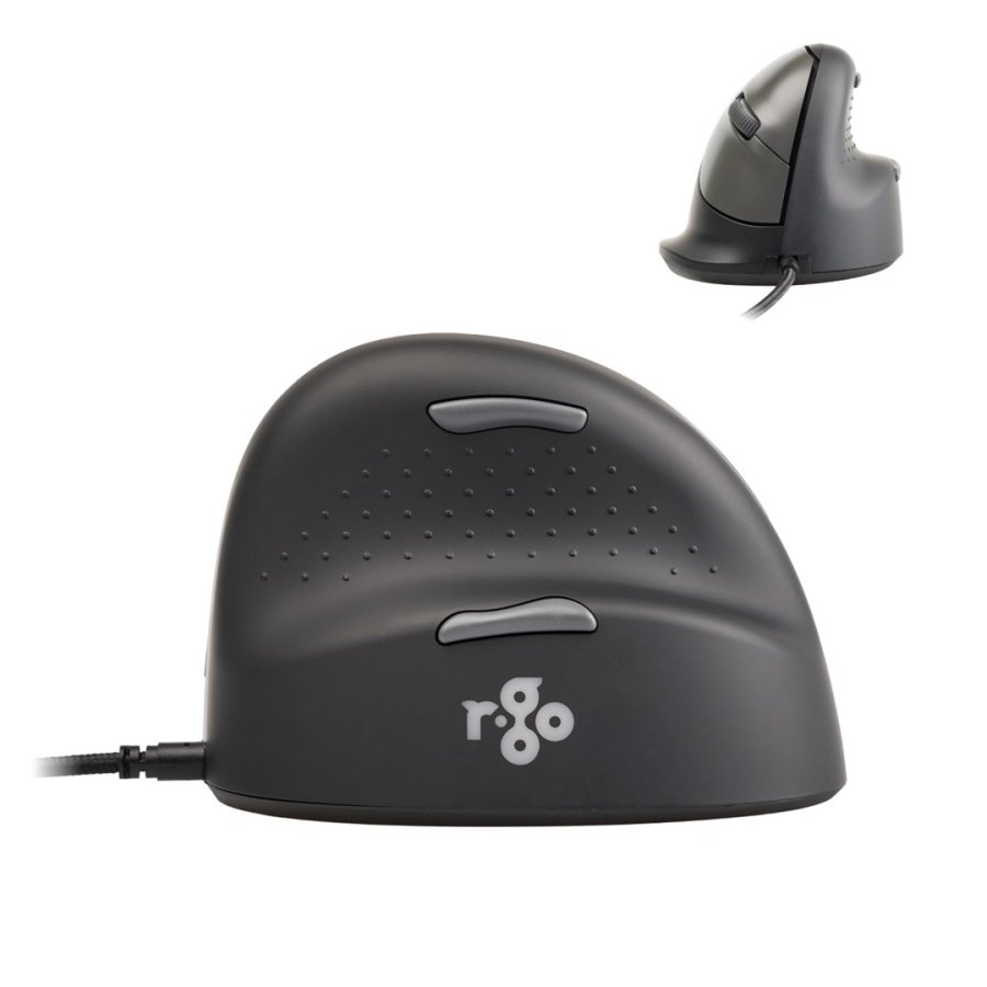 R-Go Tools Ergonomisk mus R-Go HE Break med pause-software, small (h�ndl�ngde ˂165 mm), h�jreh�ndet, kablet, sort #7