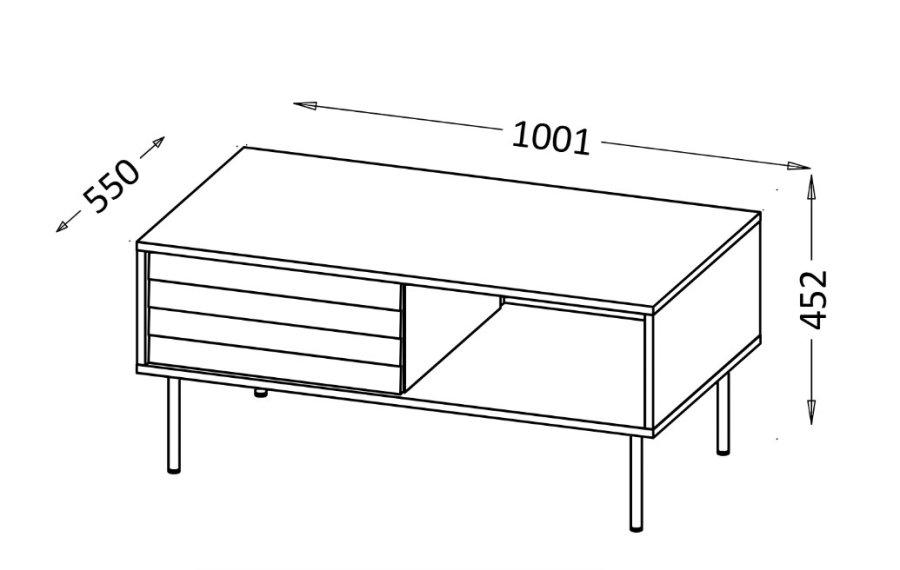 Cama CORTINA 490307 kaffe-, side- & endebord Kaffebord Rektangul�r form 4 ben #4