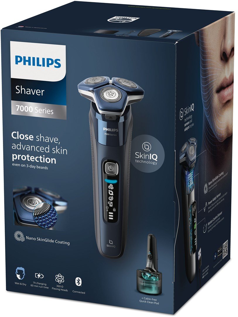 Philips SHAVER Series 7000 S7885/50 barbermaskine til ham Rotations shaver Trimmer Sort, Bl� #3