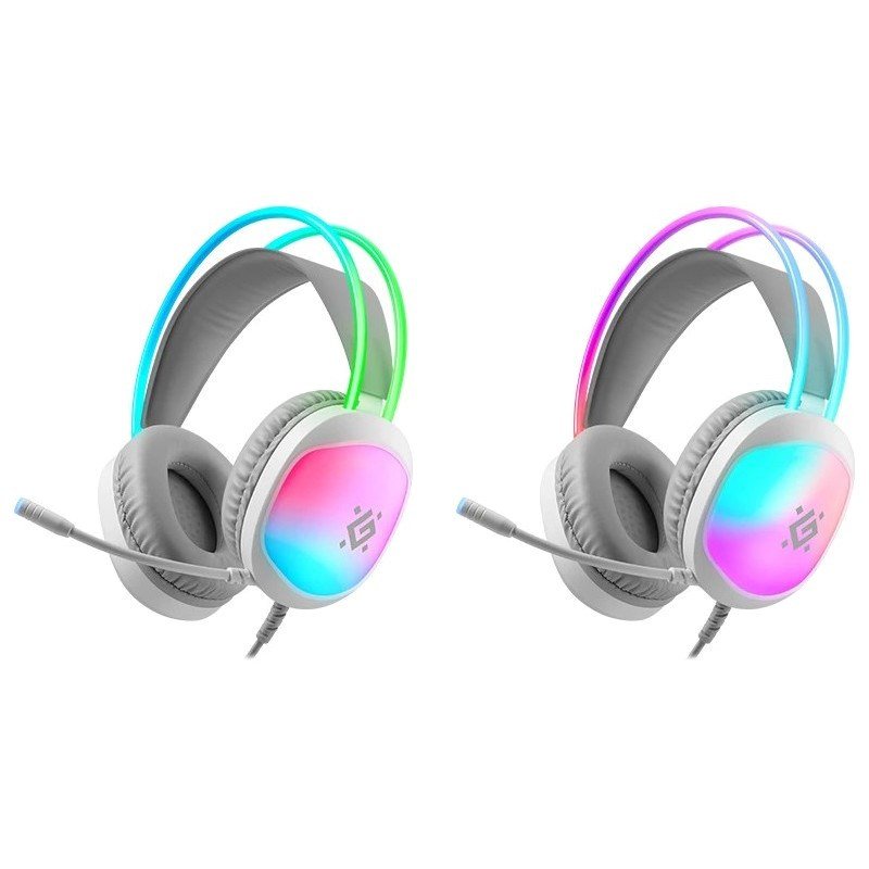 HEADPHONES DEFENDER ECLIPSE RGB WHITE #2