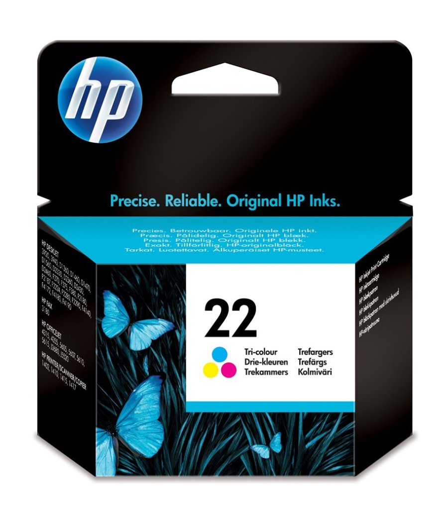 HP Original 22-blkpatron, trefarvet #3