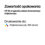 HP Original 62-bl�kpatron, trefarvet #7