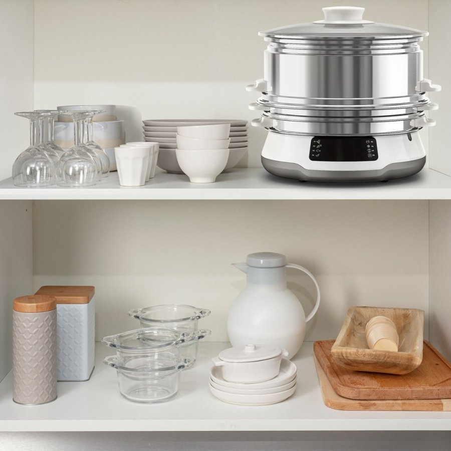 Tefal Convenient Series Deluxe VC502D dampkoger 3 kurv(e) Bordplade 900 W Rustfrit stl, Hvid #9