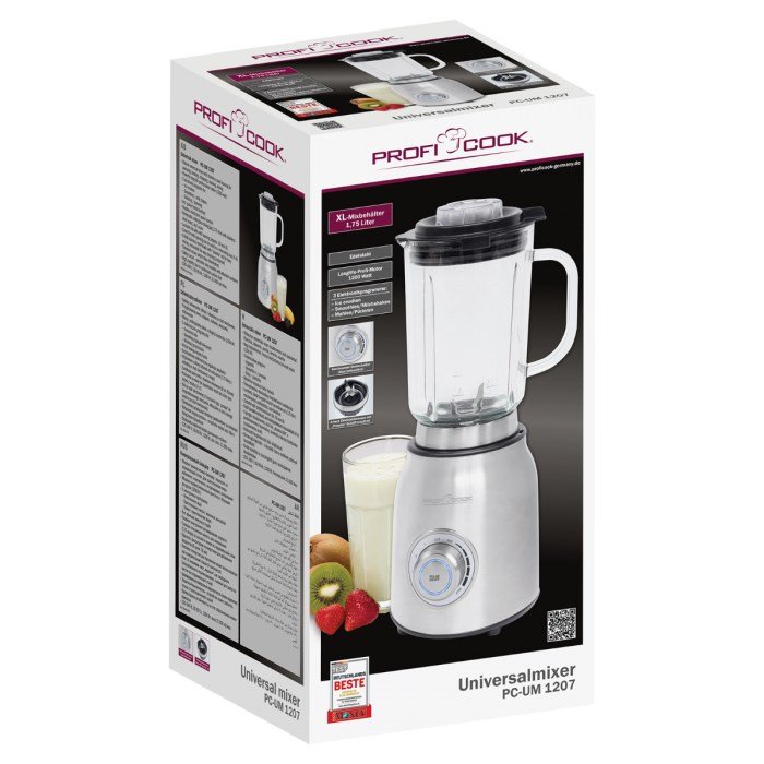 ProfiCook 501207 rremaskine og mikser Bordmixer 1200 W Rustfrit stl #3