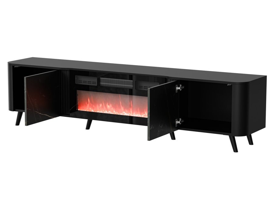 Cama RTV-skab Volare 200 x 39 x 49 cm sort/san sebastian + pejs #2