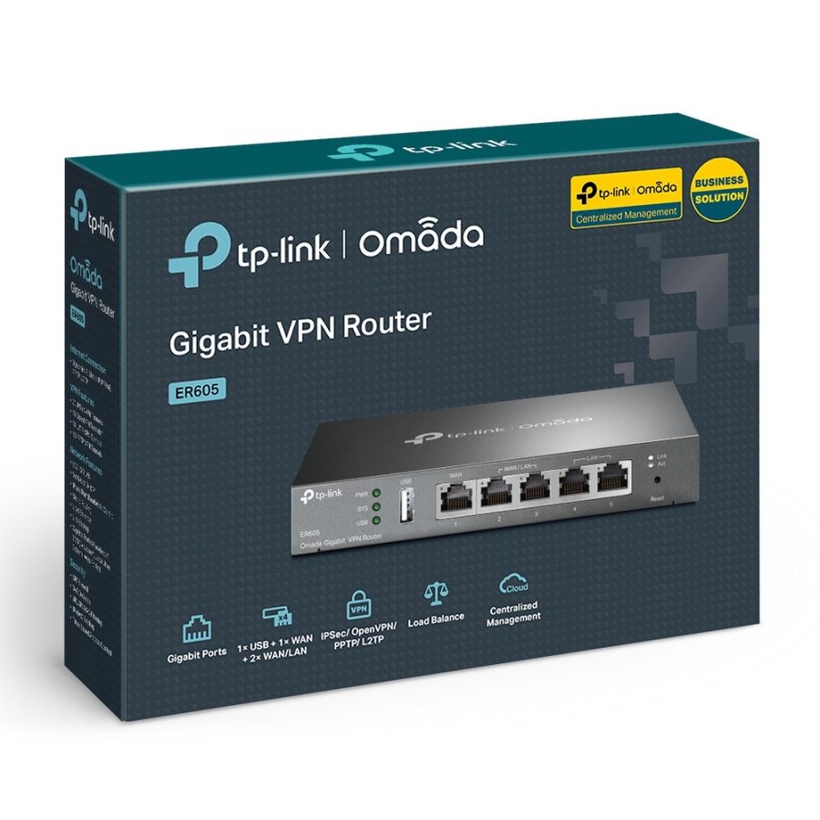 TP-Link Omada ER605 kabelforbundet router Gigabit Ethernet Sort #5
