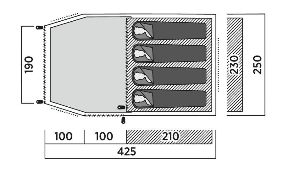 Easy Camp Hemsedal 4 Gr�n Tunneltelt #6