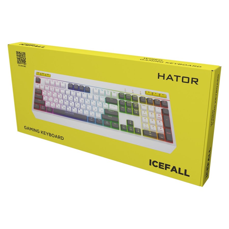 HATOR Icefall tastatur Spil USB QWERTY US engelsk Hvid #9