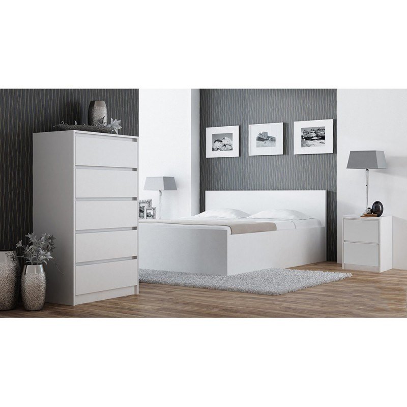 Topeshop K2 BIEL sengelampe & sengebord 2 skuffe(r) Hvid #2