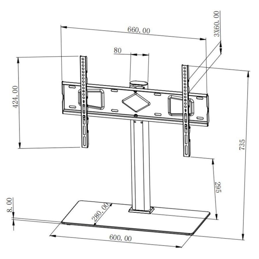 Techly ICA-LCD S07L tv-beslag 165,1 cm (65