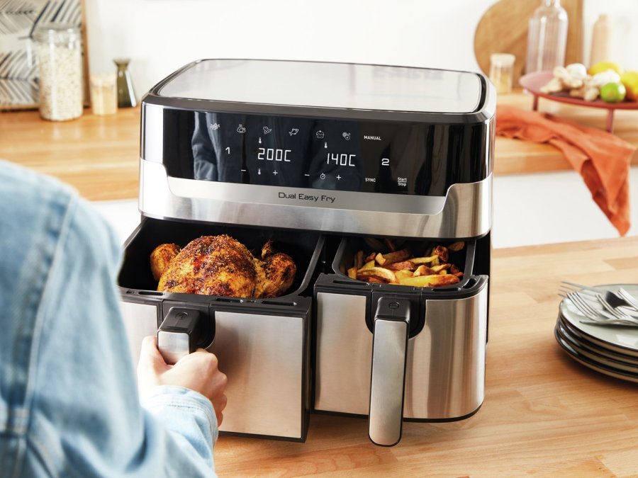 Tefal Dual Easy Fry & Grill EY905D Dobbelt 8,3 L Enkeltstende 2700 W Varmluftsteger Rustfrit stl #13