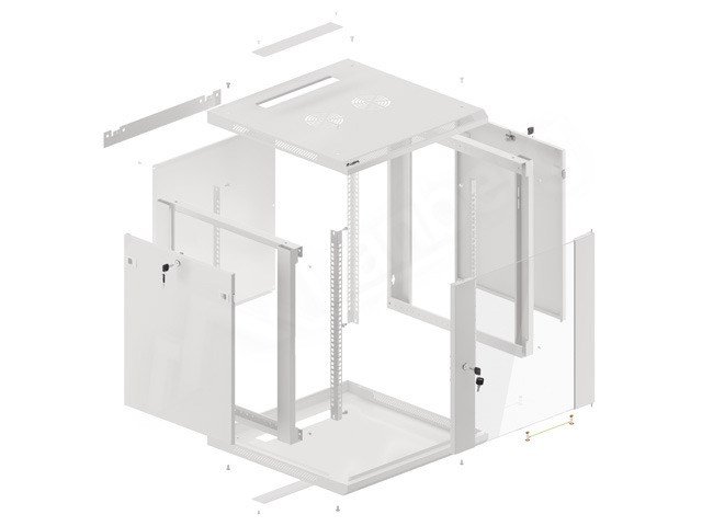 Lanberg WF01-6612-10S stativ 12U Vgmonteret stativ Gr #3