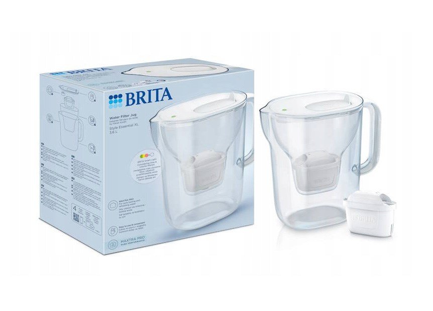BRITA Style ESSENTIAL XL filterkande, hvid + MX Pro Pure Performance filter #12