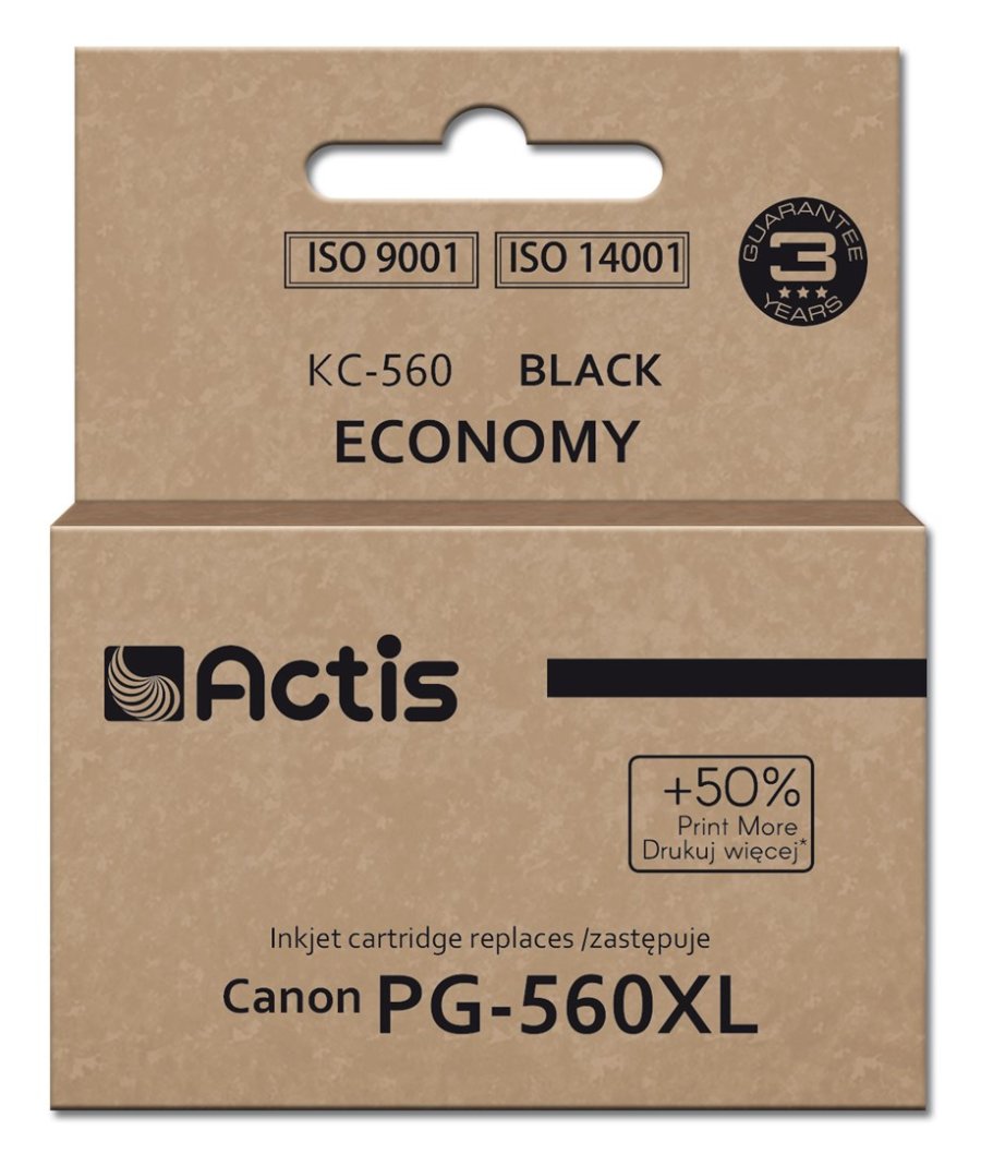 Actis KC-560 Canon printerblk, erstatning PG-560XL; Supreme; 22 ml; sort. Udskriver 50% mere end OEM. #1
