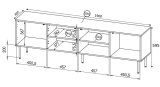 RTV HOLE kabinet 190x40,5x59,5 cm mat sort #4