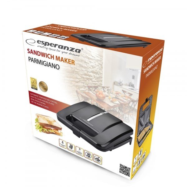 Esperanza PARMIGIANO sandwichtoaster 1000 W Sort #4