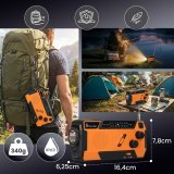 Extralink RADIO AWARYJNE SOLARNE Z KORBKA DYNAMO POWERBANK 4000MAH Z LATARKA SOS SR-4000 B�rbar Analog Sort, Orange #20