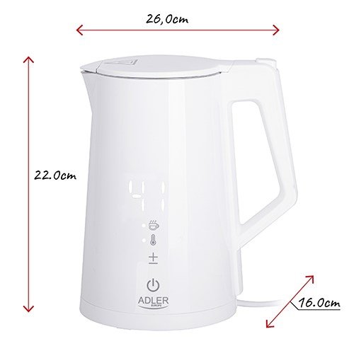Adler AD 1345 elkedel 1,7 L 1850 W Hvid #13